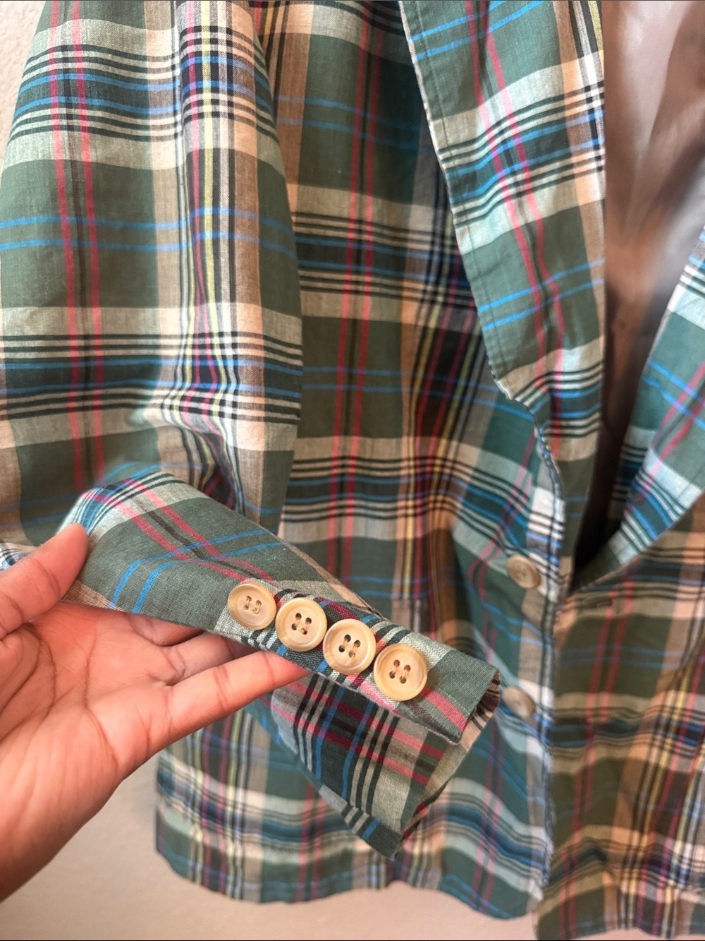XL Vintage James River Traders Green Plaid Men's Sports Coat Blazer Jacket - Picture 4 of 11